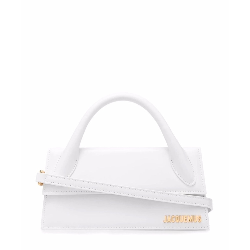 Jacquemus White Mini Bag with Gold Logo